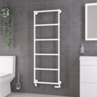 Eastbrook Stour Straight Heated Towel Rail - Matt White - Image 7