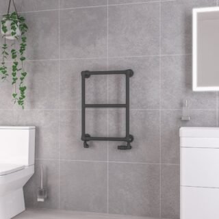 Eastbrook Stour Straight Heated Towel Rail - Matt Anthracite - Image 2