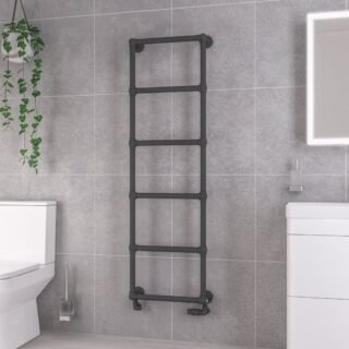 Eastbrook Stour Straight Heated Towel Rail - Matt Anthracite - Image 6