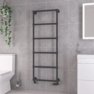 Eastbrook Stour Straight Heated Towel Rail - Matt Anthracite - Image 7