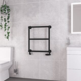 Eastbrook Stour Straight Heated Towel Rail - Matt Black - Image 3