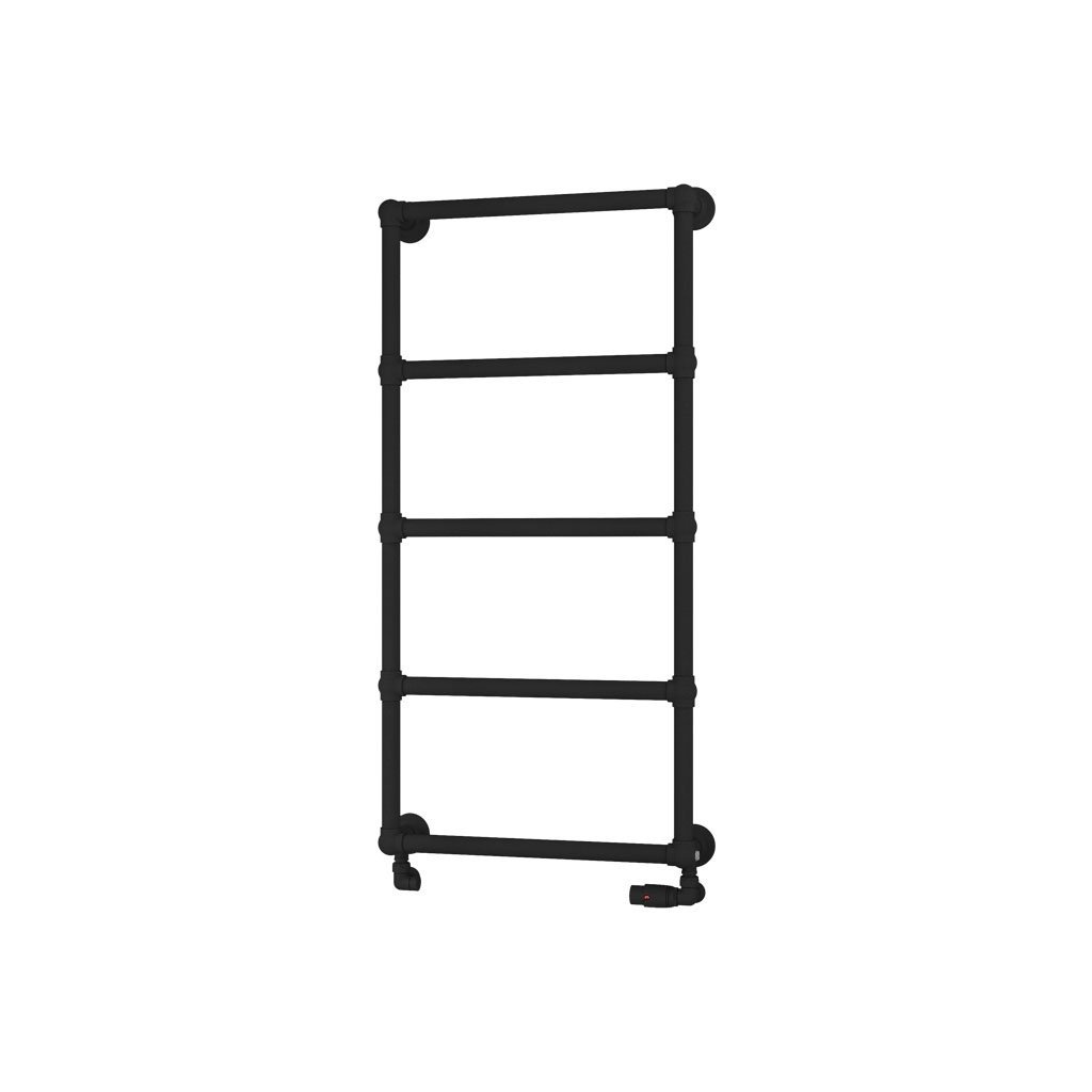 Eastbrook Stour Straight Heated Towel Rail – Matt Black - 1195mm x 600mm