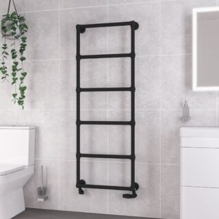 Eastbrook Stour Straight Heated Towel Rail - Matt Black - Image 7