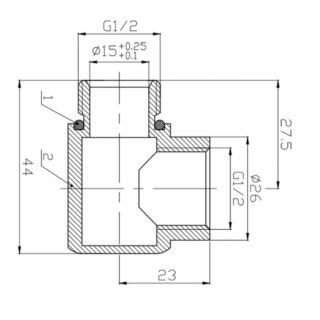 Eastbrook Dual Fuel Elbow - Brushed Brass - Image 2