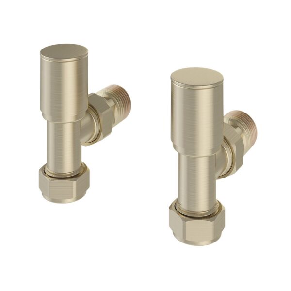 Eastbrook Angled Radiator Valves Pair - Brushed Brass