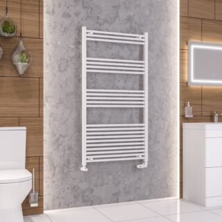 Eastbrook Wendover Straight Heated Towel Rail - Gloss White - Image 6