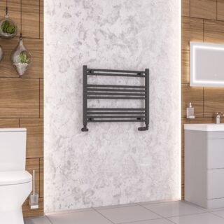Eastbrook Wendover Straight Heated Towel Rail - Matt Anthracite - Image 4