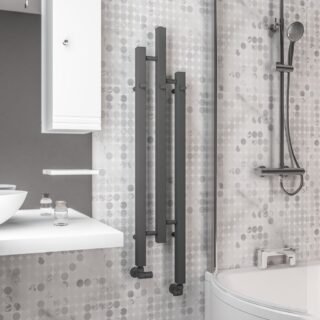 Eastbrook Conwy Designer Radiator - 1200mm x 260mm - Matt Anthracite - Image 3