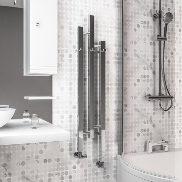 Eastbrook Conwy Designer Radiator - 1200mm x 260mm - Chrome - Image 3