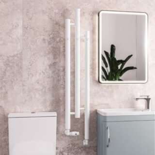 Eastbrook Portchester Designer Radiator - 1200mm x 260mm - Matt White - Image 3
