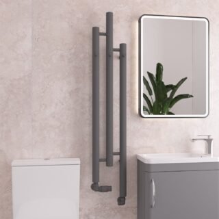 Eastbrook Portchester Designer Radiator - 1200mm x 260mm - Matt Anthracite - Image 3