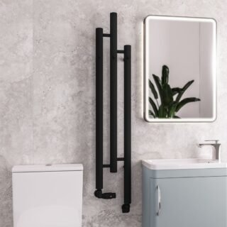 Eastbrook Portchester Designer Radiator - 1200mm x 260mm - Matt Black - Image 3
