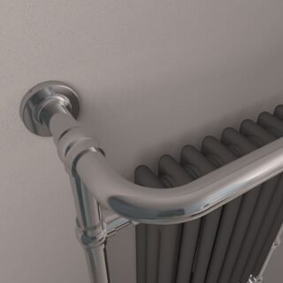 Eastbrook Isbourne Straight Heated Towel Rail - 940mm x 600mm - Chrome/Matt Anthracite - Image 4