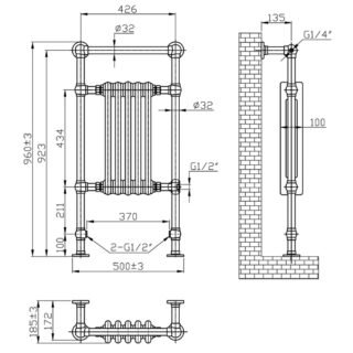 Eastbrook Wendover Straight Heated Towel Rail - Chrome - Image 8