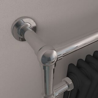 Eastbrook Avon Straight Heated Towel Rail - Chrome/Matt Black - Image 5