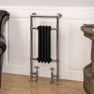 Eastbrook Avon Straight Heated Towel Rail - Chrome/Matt Black - Image 2