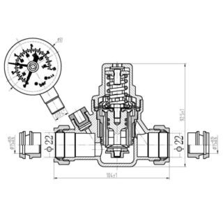 Eastbrook Pressure Reducing Valve 15mm x 15mm - Chrome - Image 2