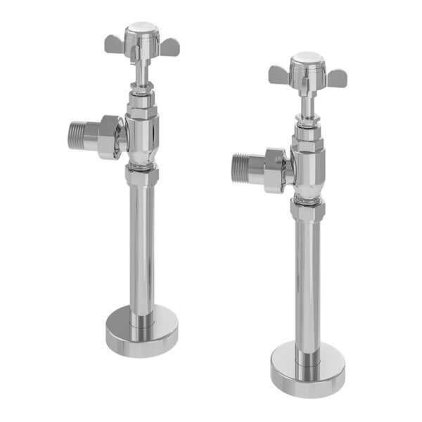 Eastbrook Pair Of Traditional Rad Valves And Tails - Chrome