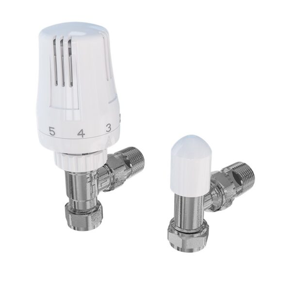 Eastbrook Thermostatic Angled Radiator Valve With TRV And Lockshield