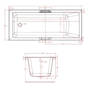 Eastbrook Portland Single Ended Bath With Twin Grip - No TH - White - Image 6