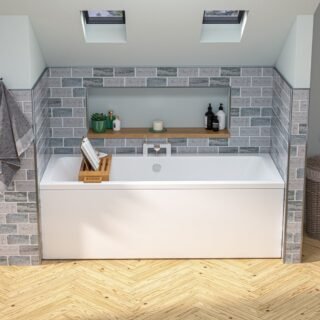 Eastbrook Portland Double Ended Bath - No TH - White - Image 2