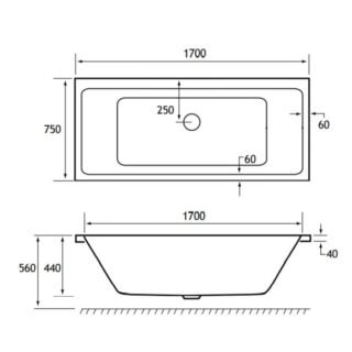 Eastbrook Portland Double Ended Bath - No TH - White - Image 5