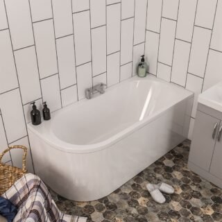 Eastbrook Biscay Beauforte Double Ended Bath - No TH - White - Image 3