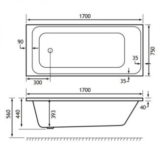 Eastbrook Malin Single Ended Bath - No TH - White - Image 10