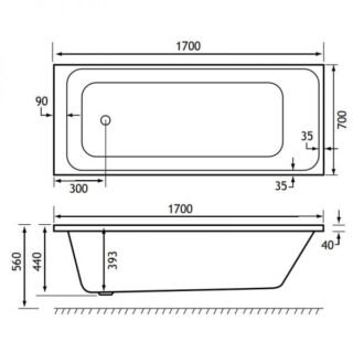 Eastbrook Malin Single Ended Bath - No TH - White - Image 9