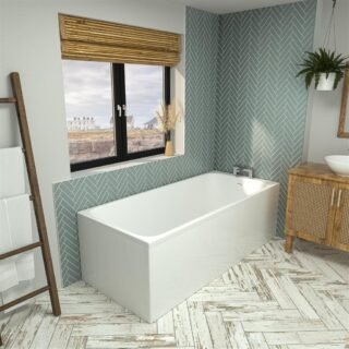 Eastbrook Malin Single Ended Bath - No TH - White - Image 3