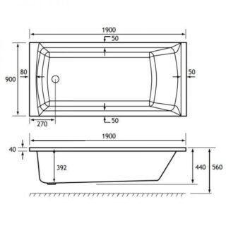 Eastbrook Rockall Single Ended Bath - No TH - White - Image 13