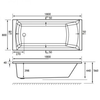 Eastbrook Rockall Single Ended Bath - No TH - White - Image 12
