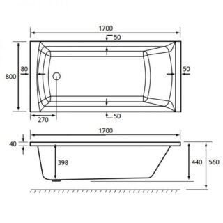 Eastbrook Rockall Single Ended Bath - No TH - White - Image 11