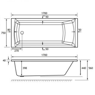 Eastbrook Rockall Single Ended Bath - No TH - White - Image 10