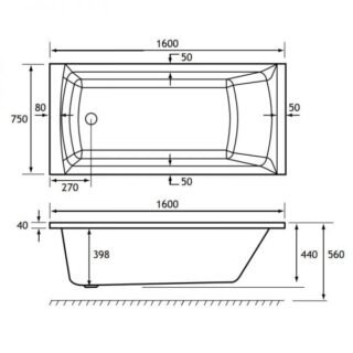 Eastbrook Rockall Single Ended Bath - No TH - White - Image 6