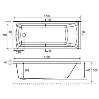 Eastbrook Rockall Single Ended Bath - No TH - White - Image 9