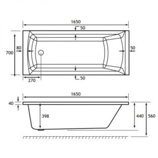 Eastbrook Rockall Single Ended Bath - No TH - White - Image 7
