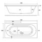 Eastbrook Biscay Straight Edge Double Ended Bath - White - Image 5