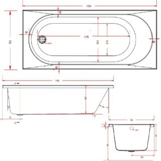 Eastbrook Biscay Beauforte Straight Edge Single Ended Bath - No TH - White - Image 4