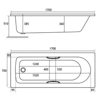 Eastbrook Henbury Single Ended Bath - White - Image 6