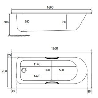 Eastbrook Henbury Single Ended Bath - White - Image 5