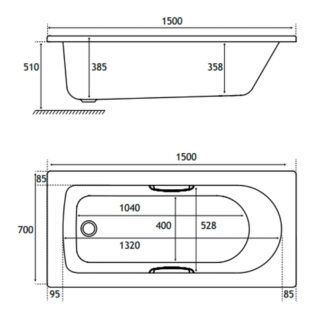 Eastbrook Henbury Single Ended Bath - White - Image 4