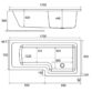 Eastbrook Portland Beauforte L-Shaped Shower Bath - White - Image 7