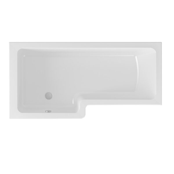 Eastbrook Portland L-Shaped Shower Bath - White