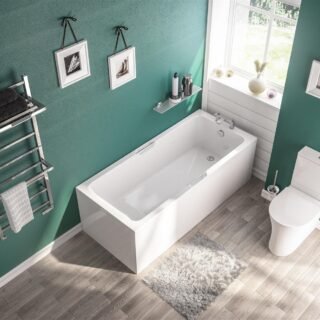 Eastbrook Portland Beauforte Eco Low Level Single Ended Bath - White - Image 2