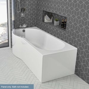 Eastbrook Shannon P Shaped Bath End Panel - 750mm Wide - White