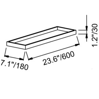 Eastbrook Alento Glass Shelf - 600mm Long - Chrome - Image 2