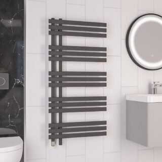 Eastbrook Loddon Dry Element Straight Designer Electric Towel Rail - Matt Anthracite - Image 5