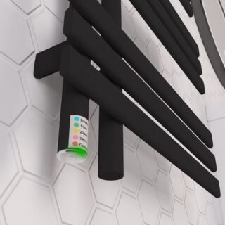 Eastbrook Loddon Dry Element Straight Designer Electric Towel Rail - Matt Black - Image 8