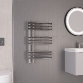 Eastbrook Loddon Dry Element Straight Designer Electric Towel Rail - Chrome - Image 2
